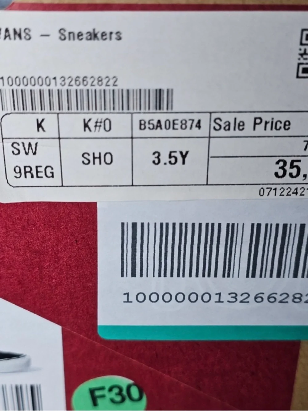 Vans Black and White Low Top Sneakers Sz 3.5Y NIB - Picture 5 of 5